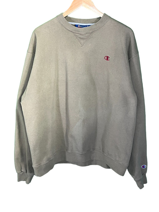 Vintage 00's Champion Brown C Logo Blank Crewneck Sweater Size Medium