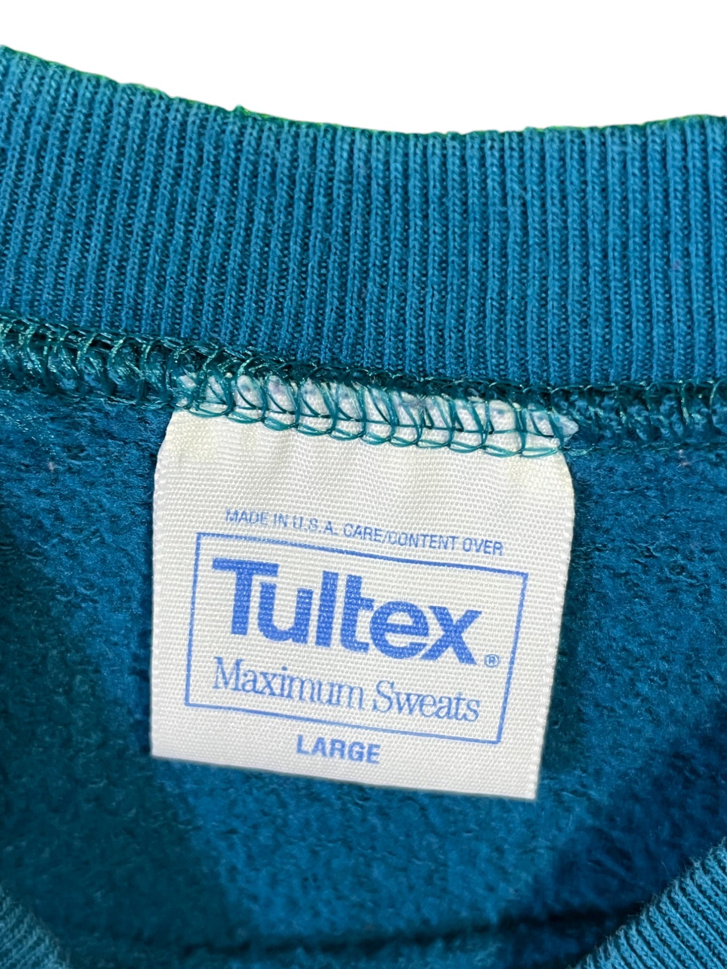 Vintage 90's Tultex Maximum Sweats Blank Blue Crewneck Size Large