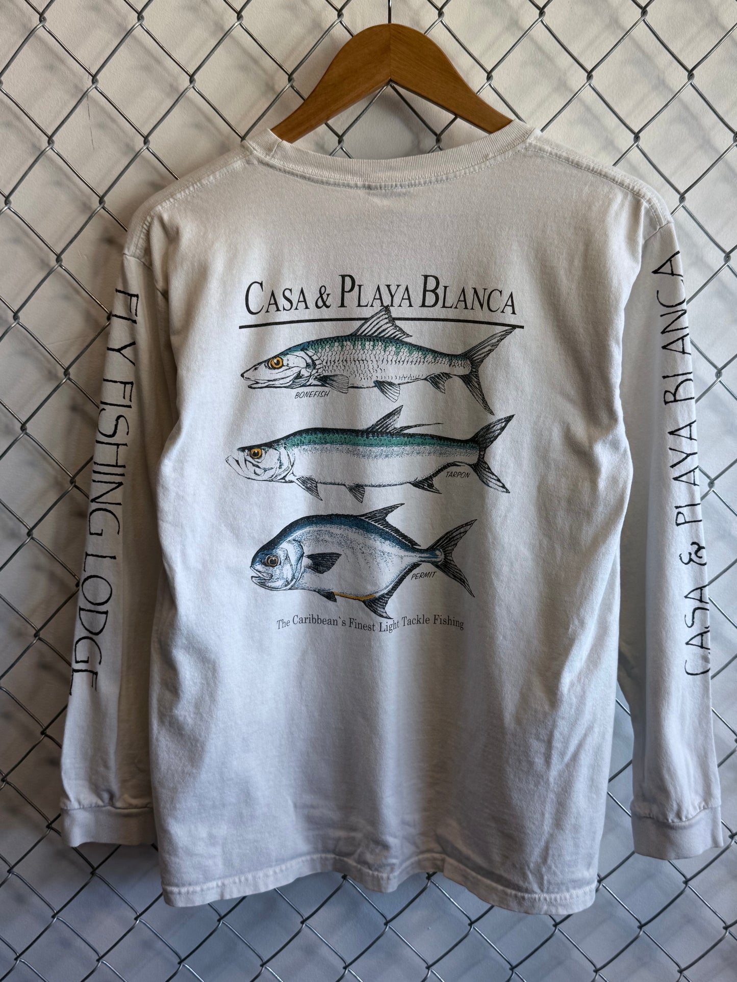 Vintage 90's Casa Blanca Fishing Caribbean Long Sleeve Shirt Size Medium