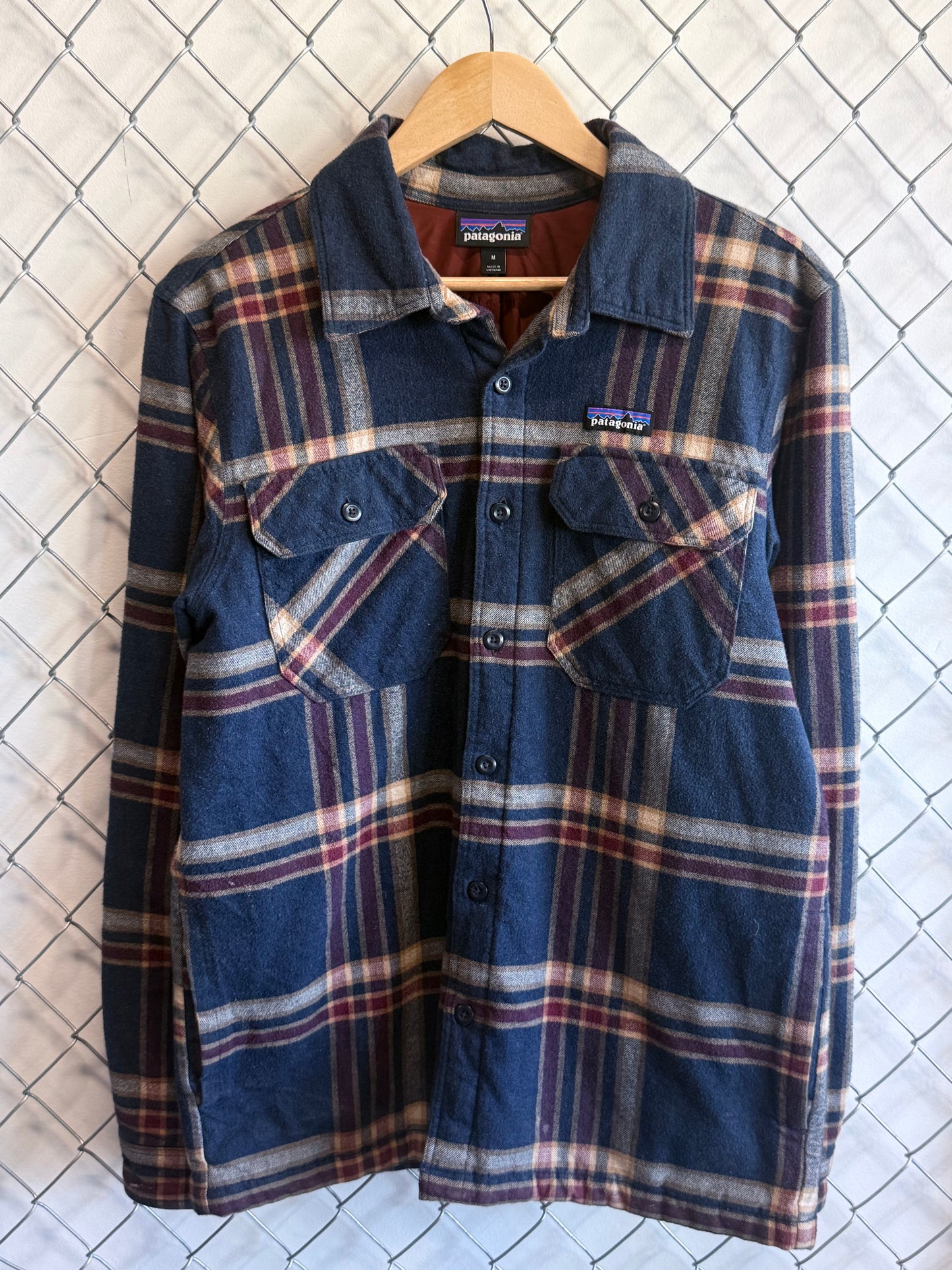 Patagonia Heavy Insulated Cotton Flannel Shirt Size Medium