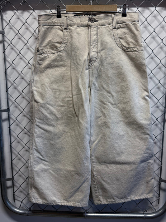 Vintage 90's JNCO 26 Twin Cannon White Denim Jeans Size 33x29