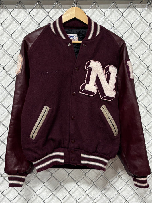 Vintage Neff Maroon Letterman Jacket Size Large