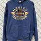 Harley Davidson Motorcycles Blue Hoodie Size XL