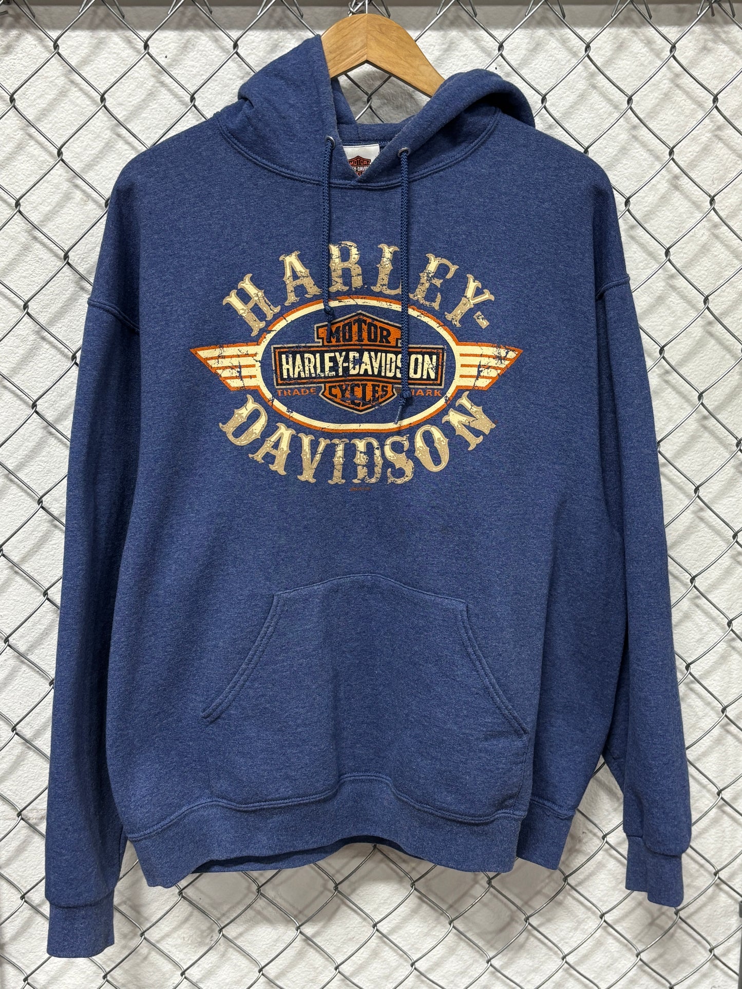 Harley Davidson Motorcycles Blue Hoodie Size XL