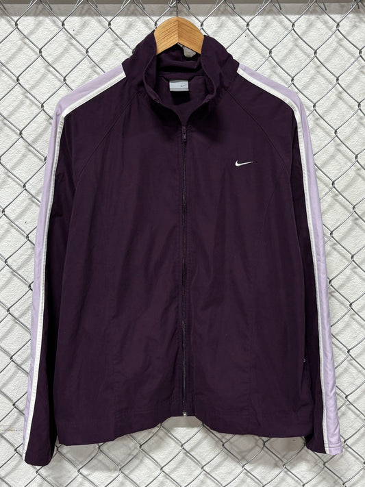 Vintage Y2K Nike Women's Purple Zip Up Windbreaker Jacket Size XL