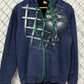 Vintage Y2K Affliction Style Blue Zip Up Hoodie Size Medium
