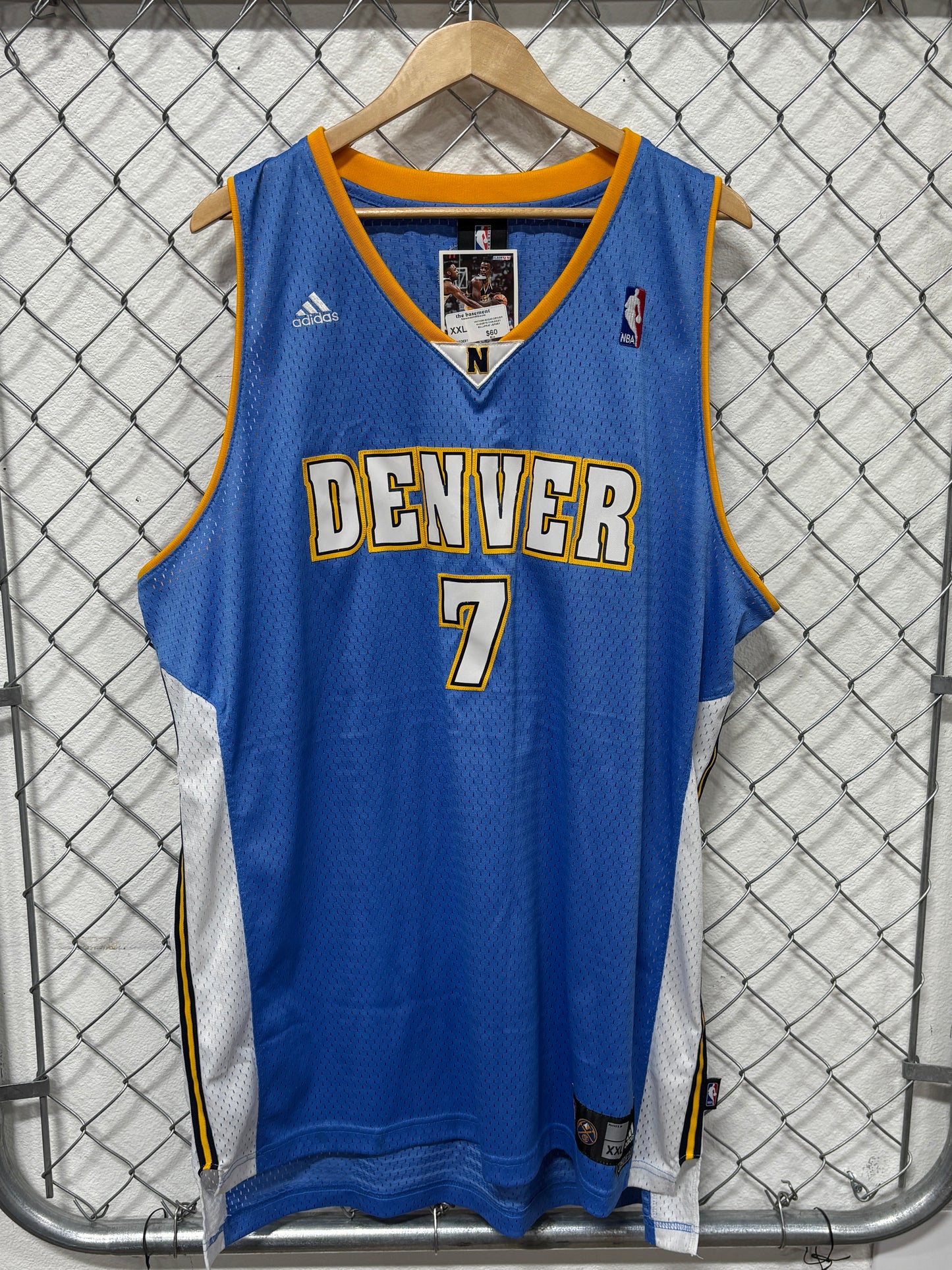 Vintage Adidas Denver Nuggets Chauncey Billups #7 Jersey Size XXL