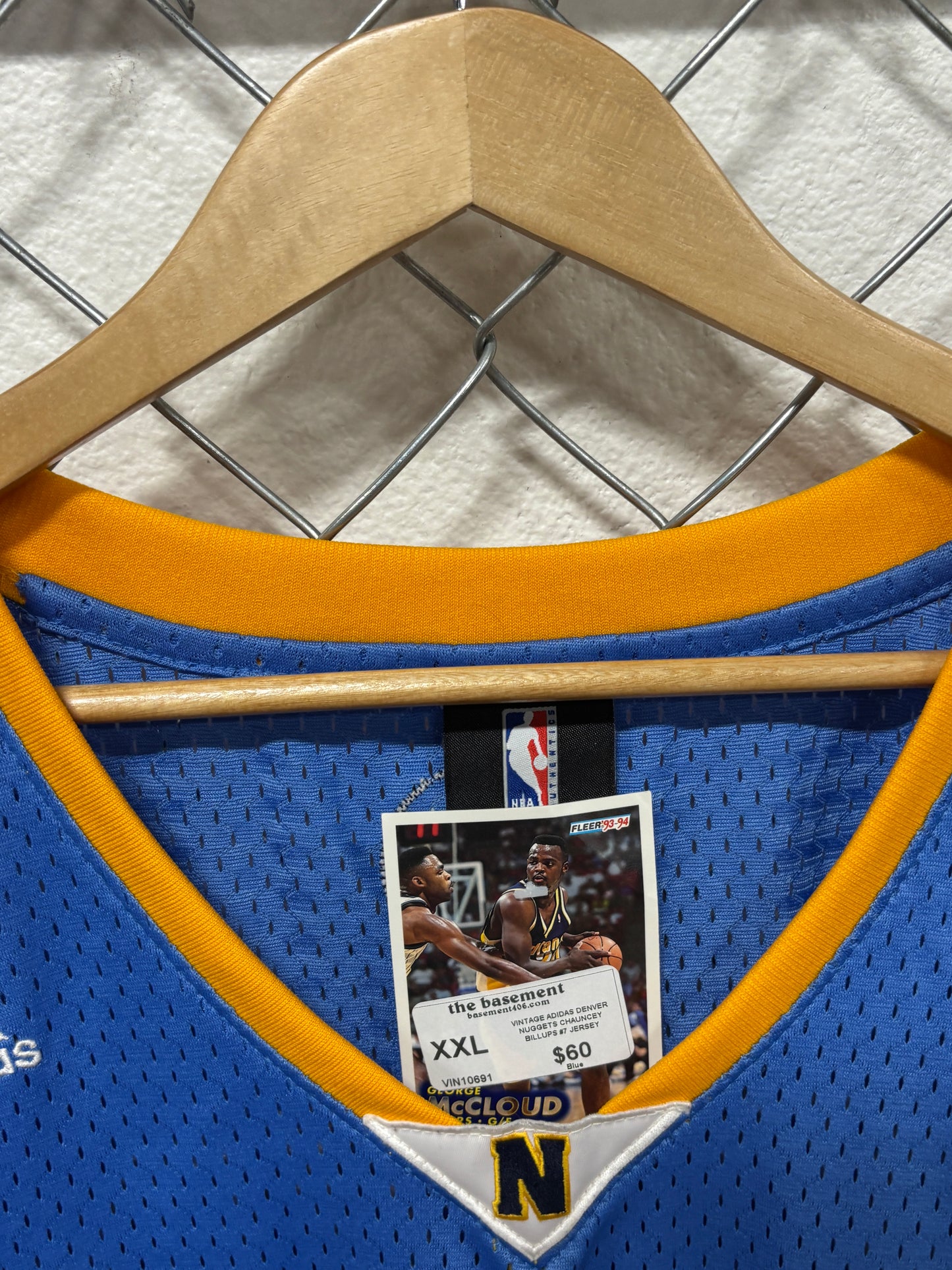 Vintage Adidas Denver Nuggets Chauncey Billups #7 Jersey Size XXL