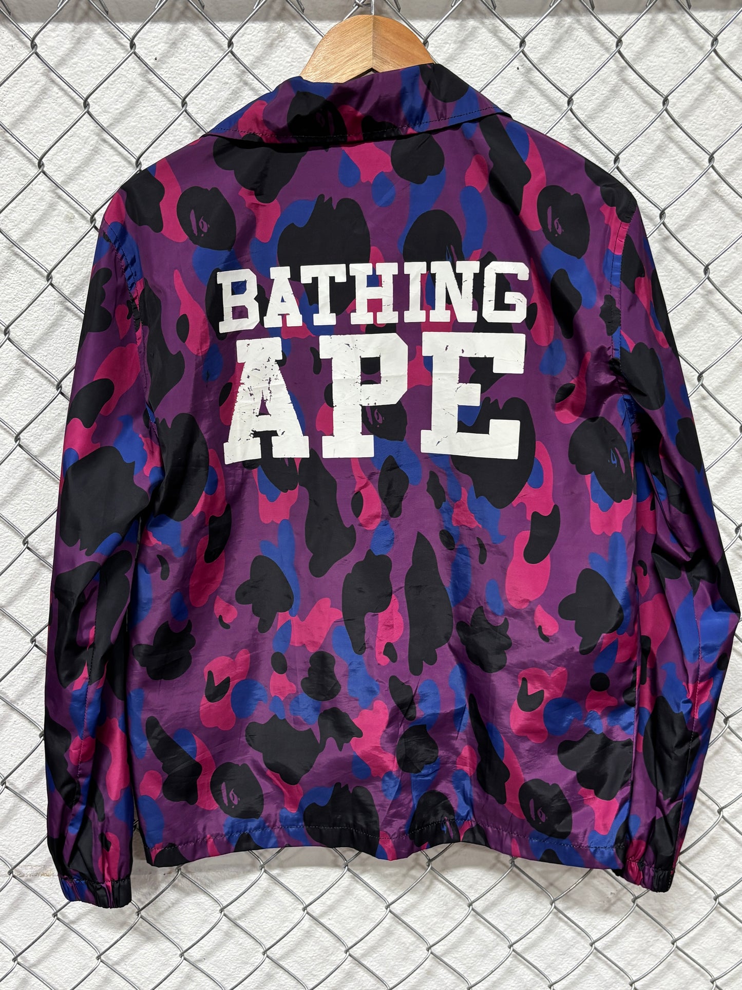 Bape Bathing Ape Purple Camo Coach Jacket Size Medium