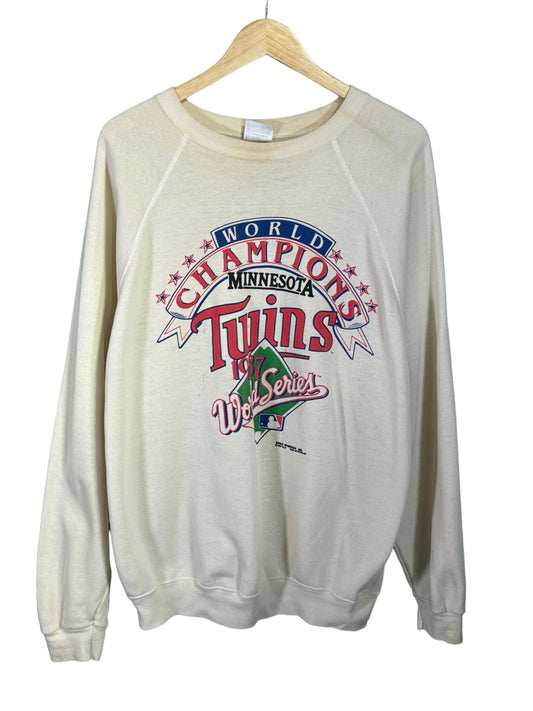 Vintage 1987 Minnesota Twins World Champions Graphic Crewneck Size Large