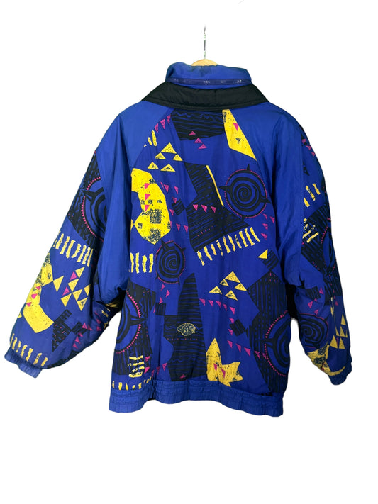 Vintage 90's Pro Spirit All Over Print Fresh Prince Style Puffer Jacket Size XL