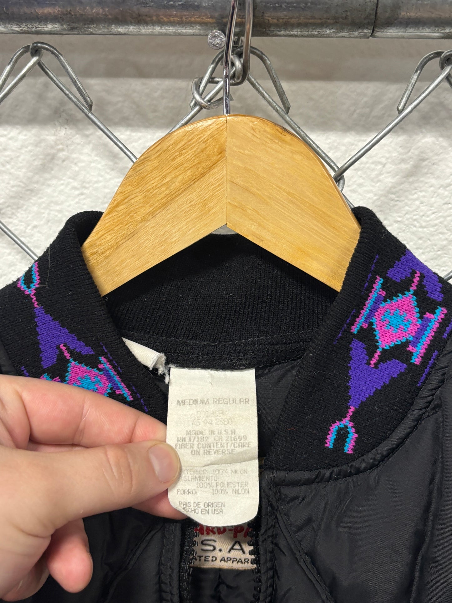 Vintage Walls Insulated Winter Jacket Aztec Collar Size Medium