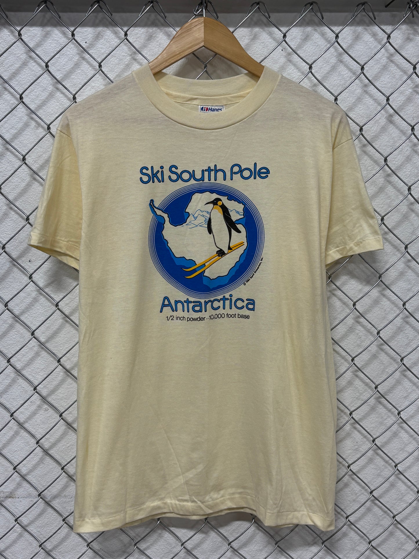 Vintage 1984 Ski South Pole Antarctica Penguins Graphic Tee Size Large