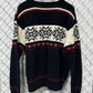 Vintage 90's Black Acrylic Knit Snowflake Pattern Sweater Size XL