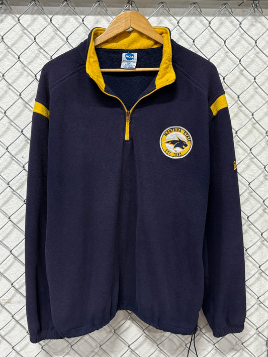 Vintage Y2K Montana State University Bobcats Quarter Zip Sweater Size Large