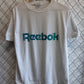 Vintage 90's Reebok Spellout White Graphic Tee Size Large