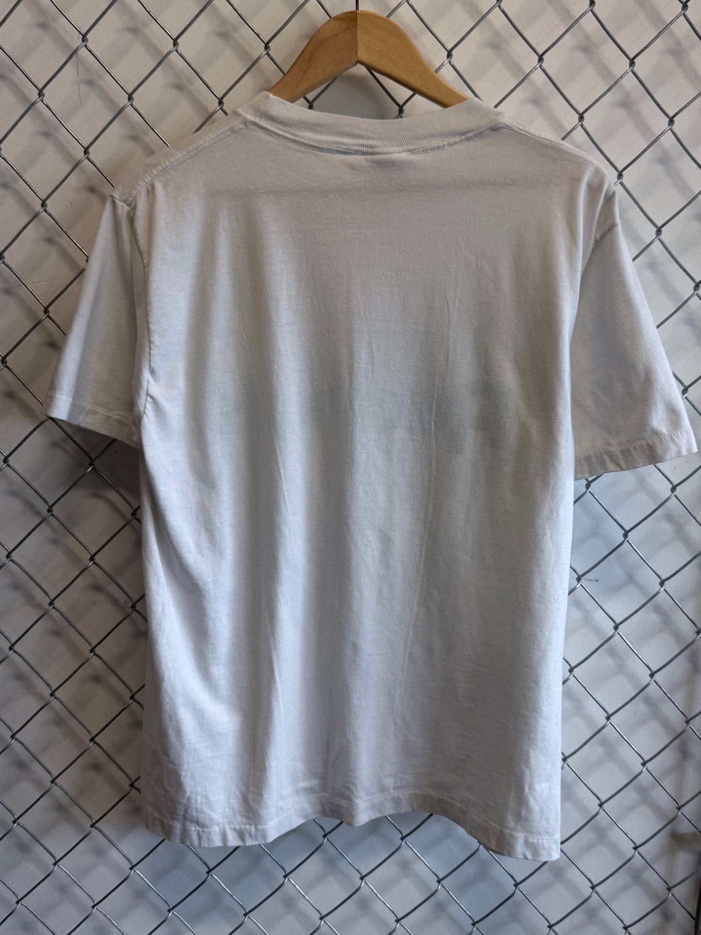 Vintage 90's Reebok Spellout White Graphic Tee Size Large