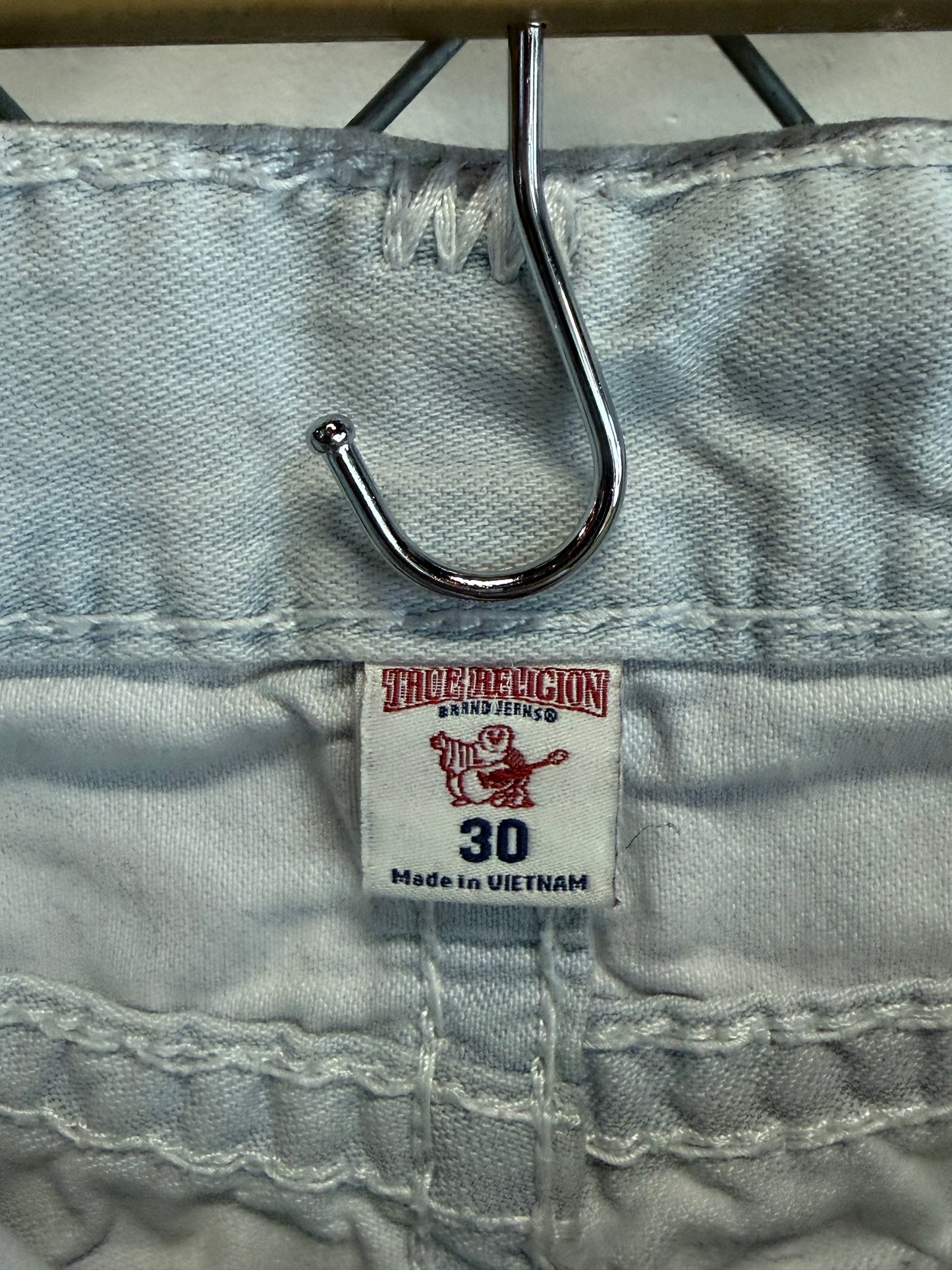 True Religion Light Wash Straight Leg Denim Jeans Size 32x29