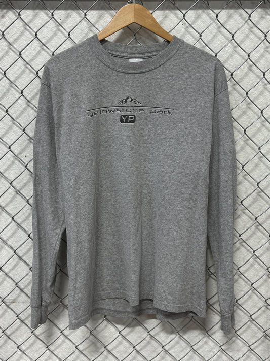 Vintage Yellowstone National Park Nature Long Sleeve Shirt Size Large
