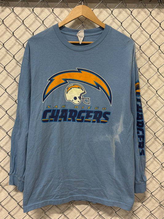 Vintage Y2K San Diego Chargers Faded Long Sleeve NFL Shirt Size Large