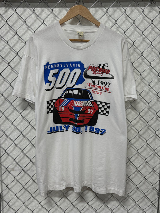 Vintage 1997 Pennsylvania 500 NASCAR Racing Graphic Tee Size XL