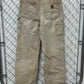 Vintage Carhartt Brown Flannel Lined Carpenter Pants Size 30x31