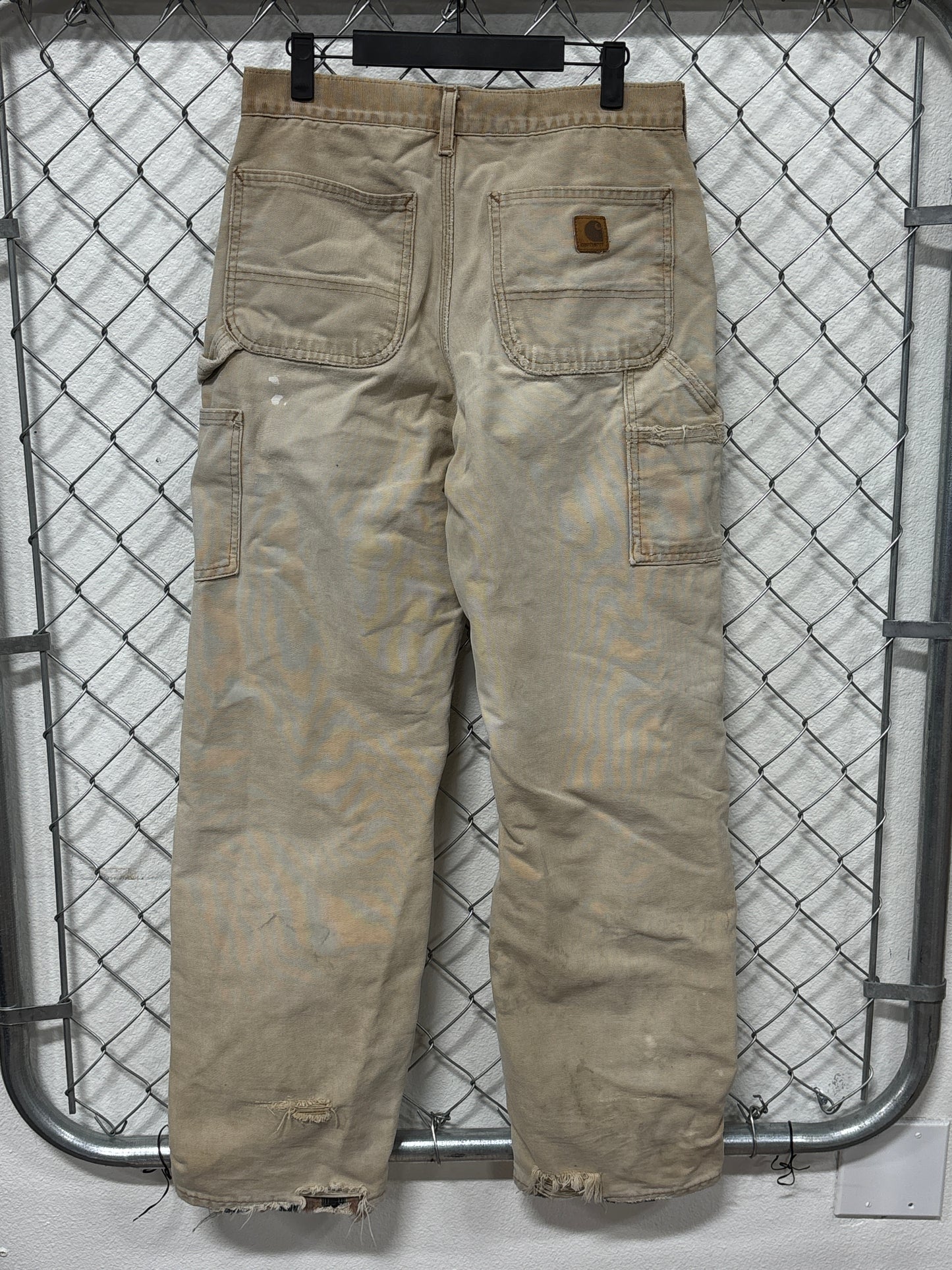 Vintage Carhartt Brown Flannel Lined Carpenter Pants Size 30x31