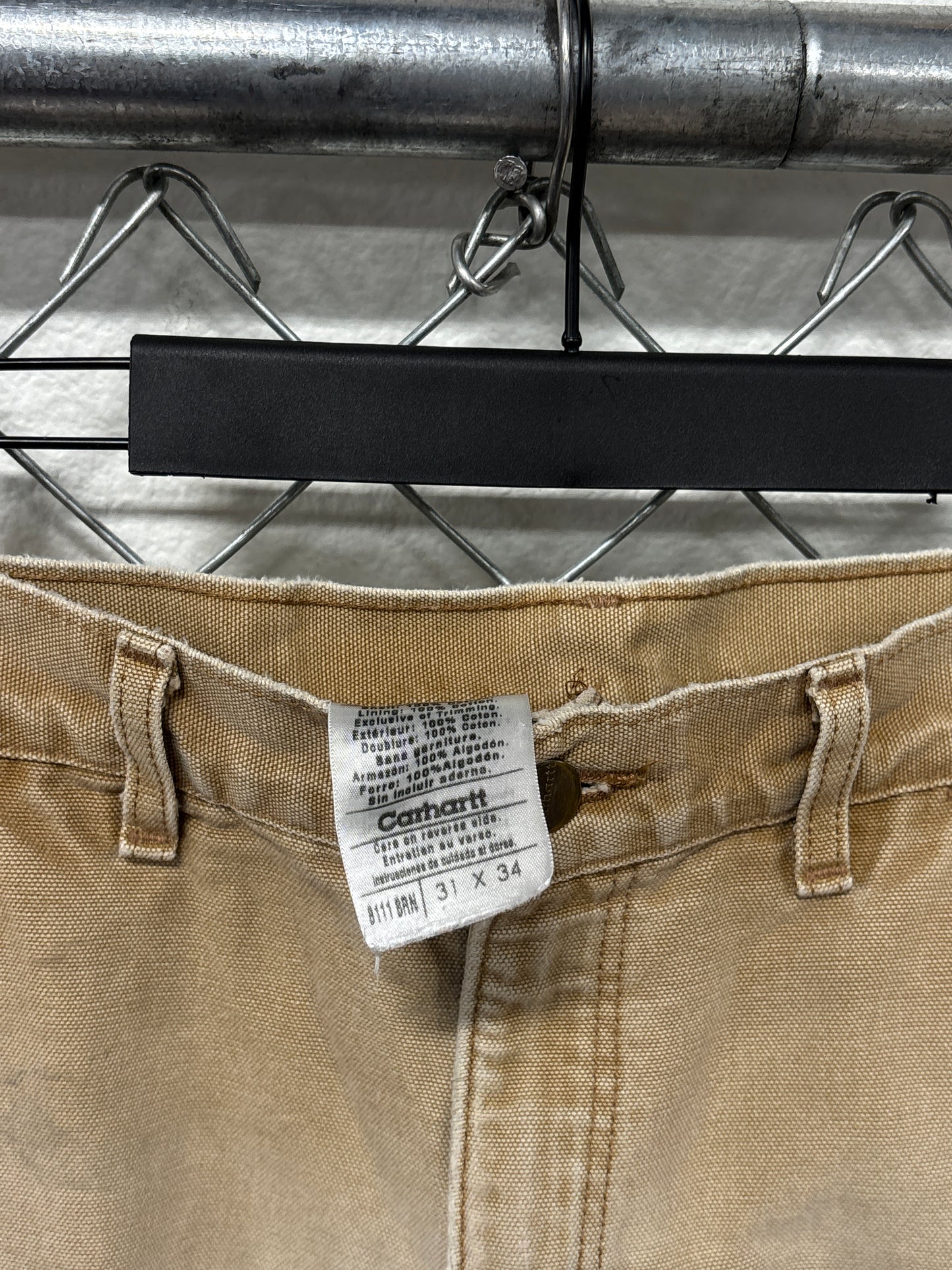 Vintage Carhartt Brown Flannel Lined Carpenter Pants Size 30x31