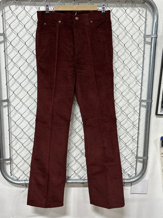Vintage 70's Levi's Movin-On Red Flared Bell Bottom Pants Size 32x34