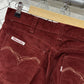 Vintage 70's Levi's Movin-On Red Flared Bell Bottom Pants Size 32x34