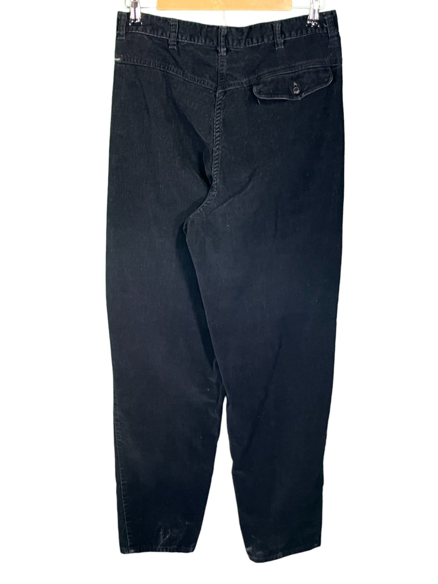 Vintage 90's Black Corduroy Straight Leg Pants Size 30x31