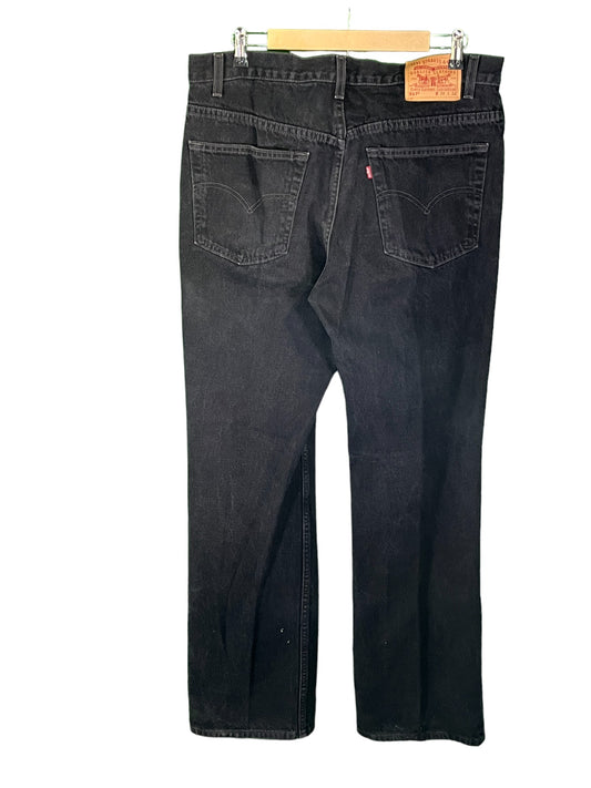 Vintage 90's Levi's Black Boot Cut Denim Jeans Size 35x34