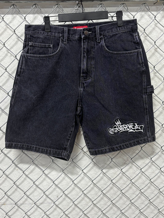 Supreme SS21 Black Denim Painter Shorts Size 32