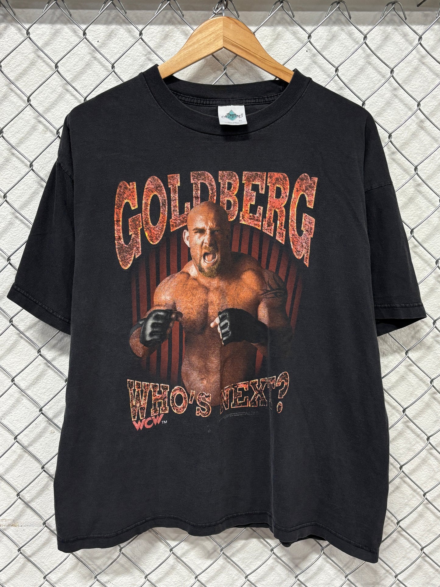 Vintage 90's WCW Goldberg Who's Next Wrestling Graphic Tee Size XL