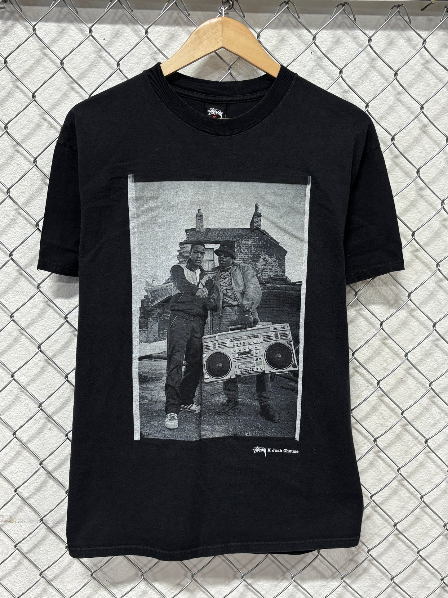 Stussy x Josh Cheuse Black Graphic Tee Size Large