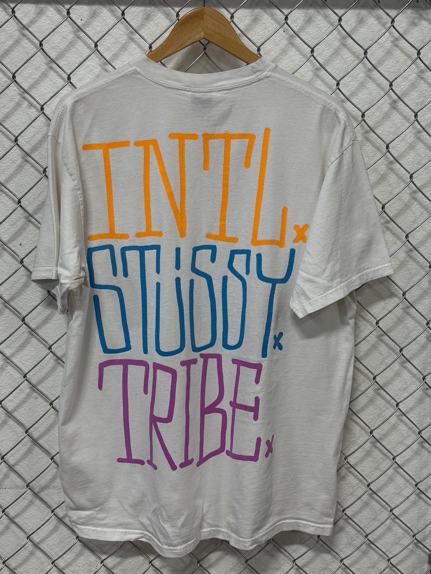 Stussy International Tribe White Graphic Tee Size Large