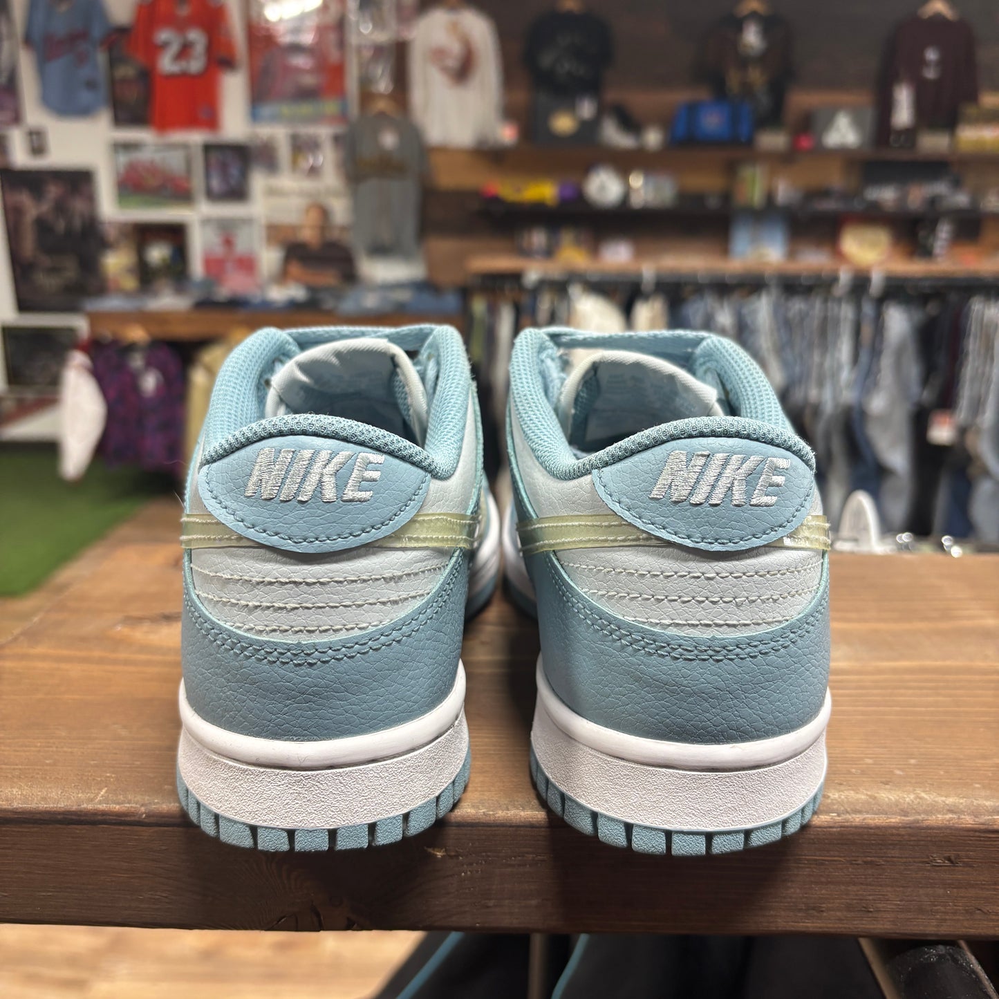 Nike Dunk Low 'Clear Blue Swoosh' Size 7Y