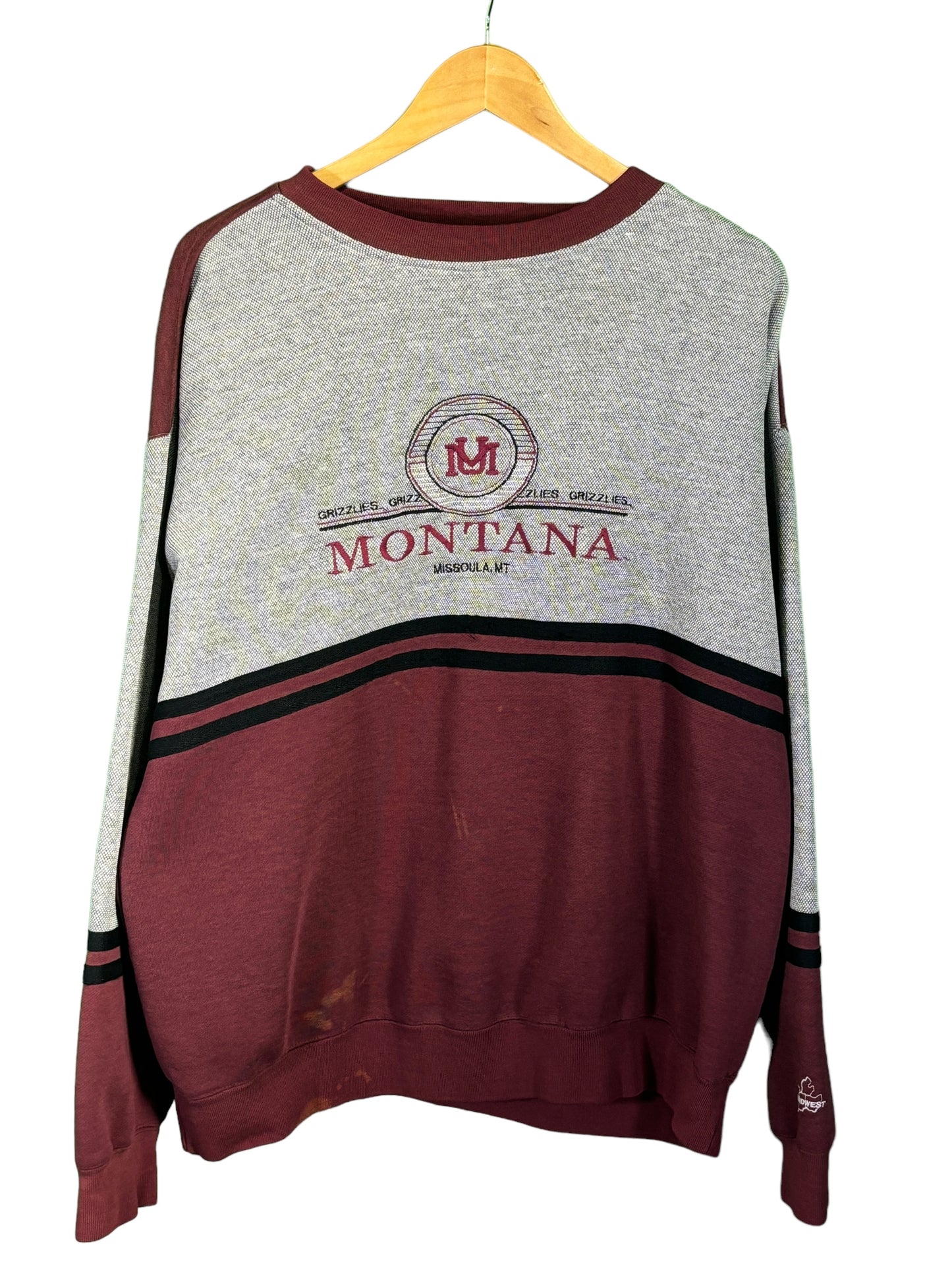 Vintage University of Montana Grizzlies Collegiate Crewneck Sweater Size XL
