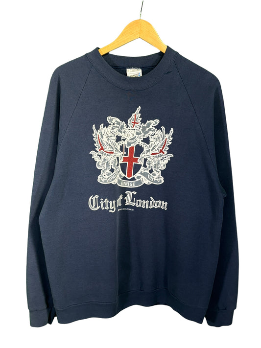 Vintage 90's City of London Crest Graphic Crewneck Sweater Size XL
