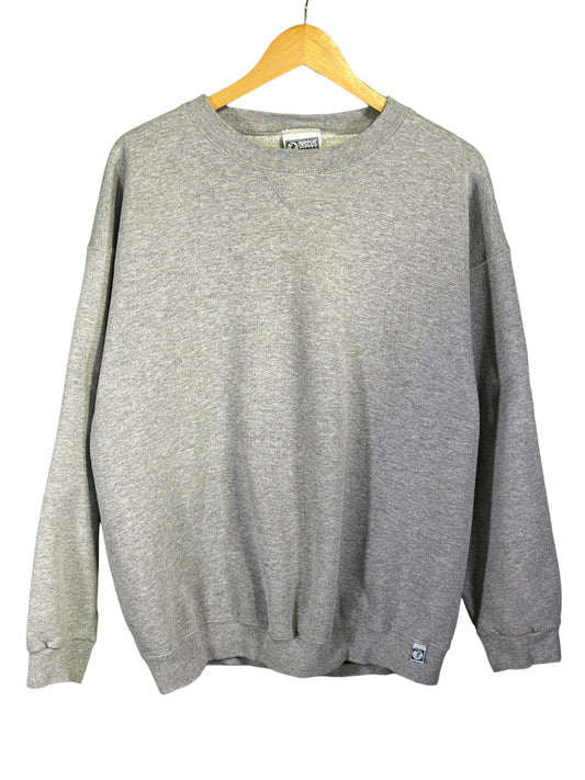 Vintage 90's Made in USA Grey Blank Boxy Fit Crewneck Sweater Size XL