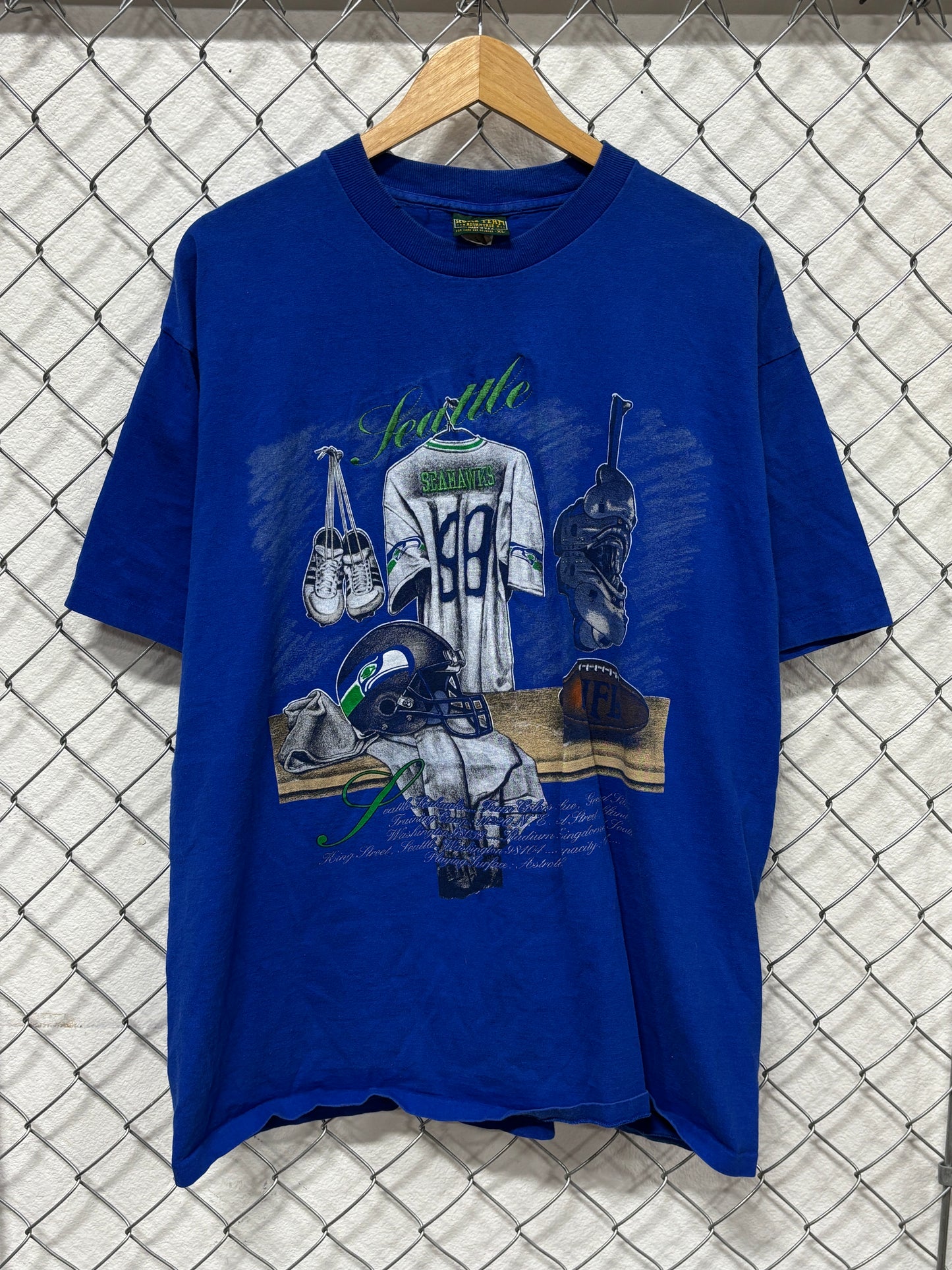 Vintage 90's Seattle Seahawks Home Team Locker Room Tee Size XL