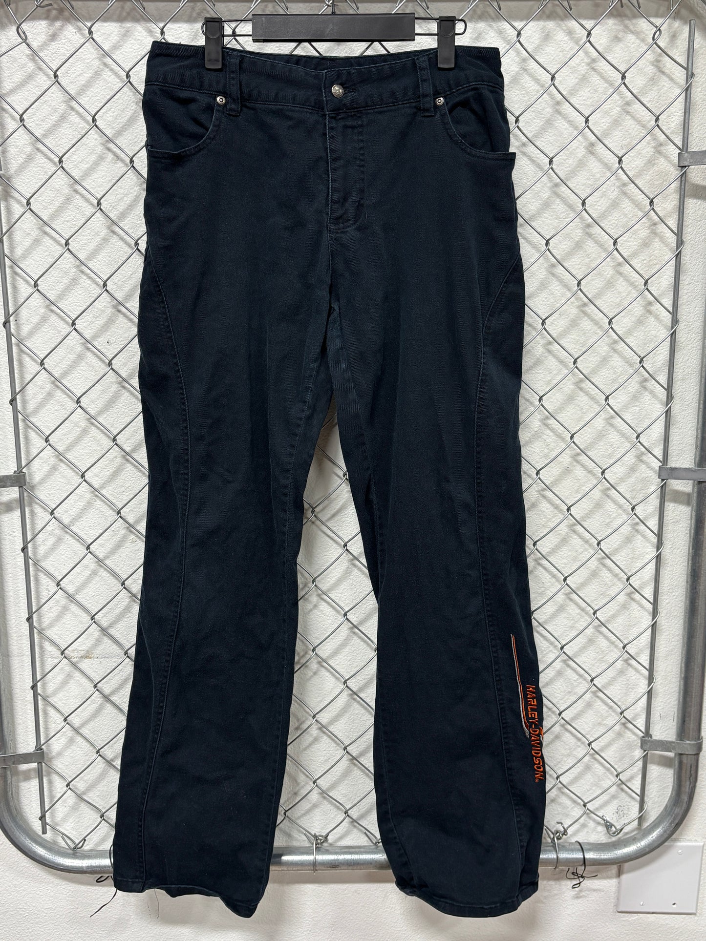 Vintage Women's Harley Davidson Black Riding Pants Size 32x33