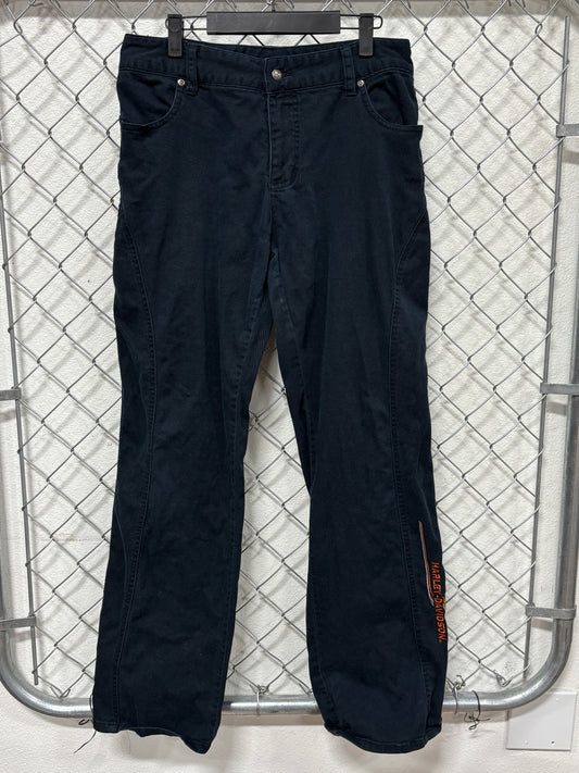 Vintage Women's Harley Davidson Black Riding Pants Size 32x33