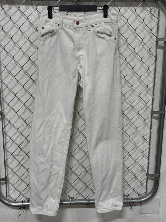 Vintage 90's Levi's 550 White Denim Relaxed Fit Tapered Leg Jeans Size 30x31