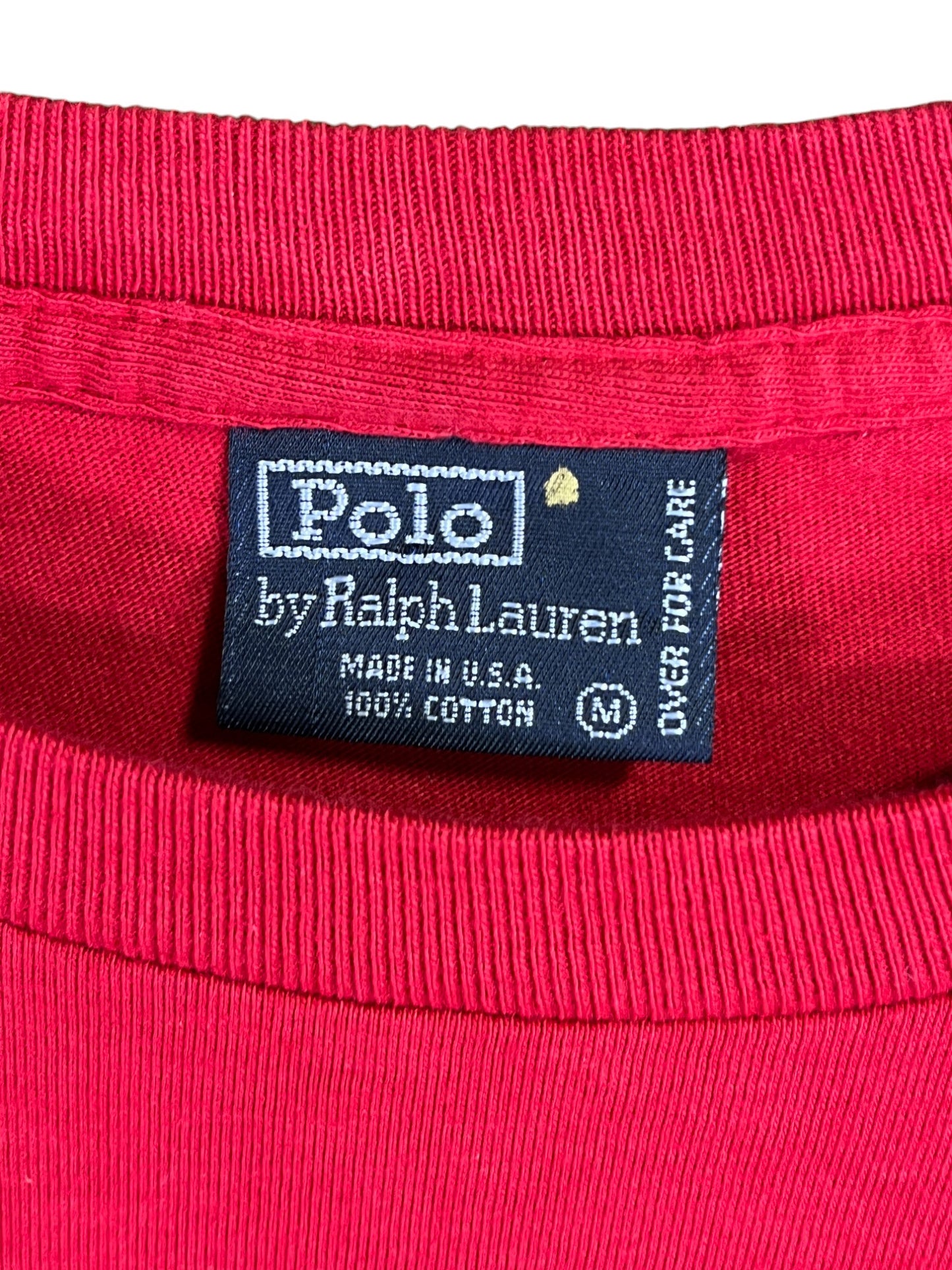 Vintage 90's Polo Ralph Lauren USA Alpine Ski Bear Graphic Tee Size Medium