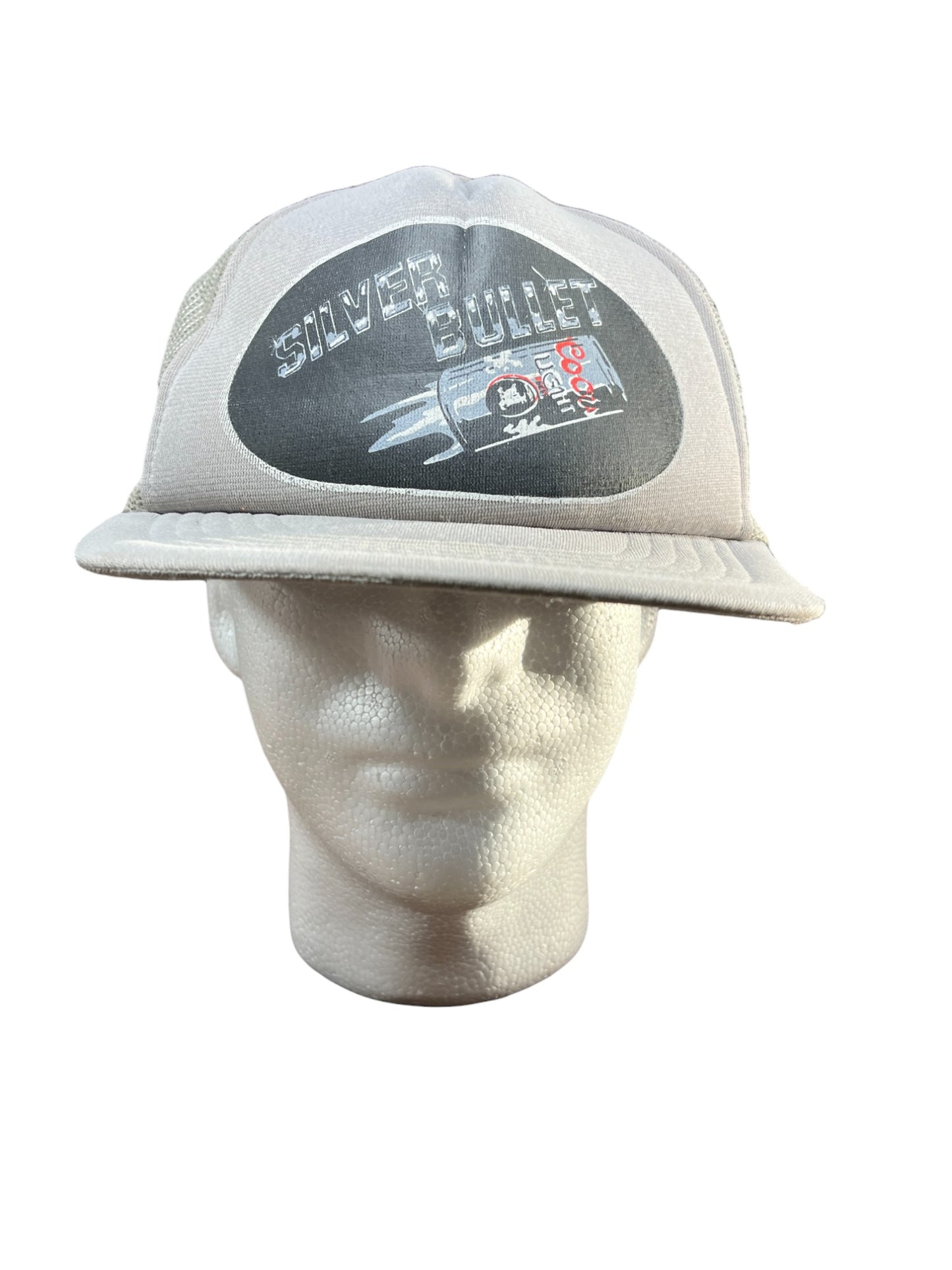 Vintage 90's Coors Silver Bullet Grey Trucker Snapback Hat