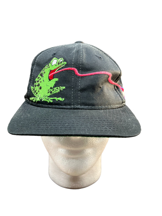 Vintage 90's Budweiser Frog Black Snapback Hat