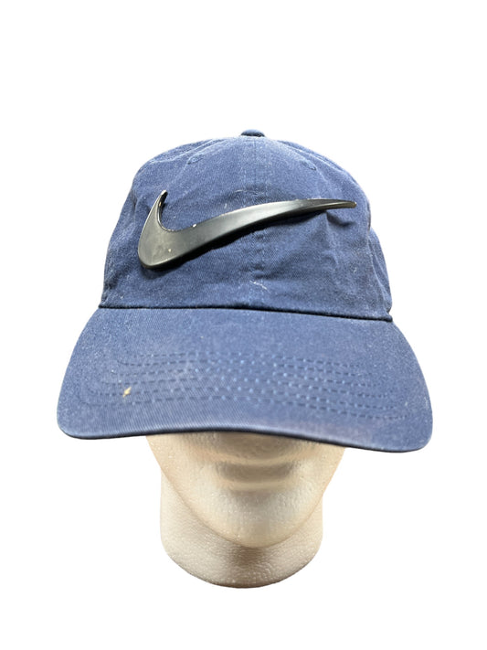 Vintage Nike Big Swoosh Navy Blue Strapback Hat