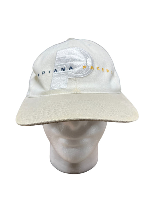 Vintage 90's American Needle Indiana Pacers Cream Strapback Hat