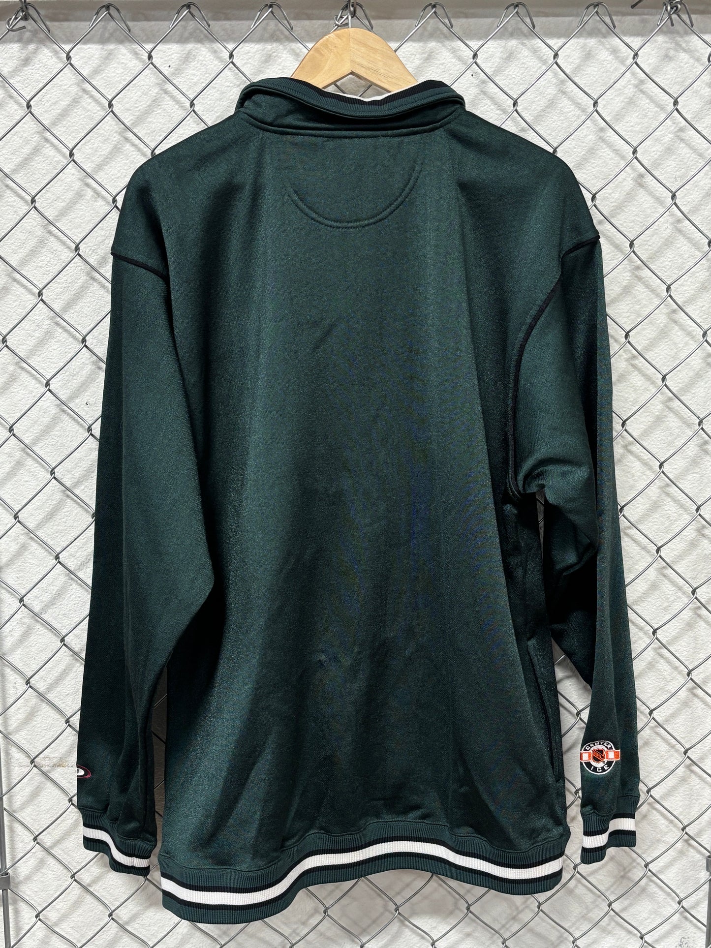 Vintage Phoenix Coyotes NHL Center Ice Green Quarter Zip Sweater Size XL